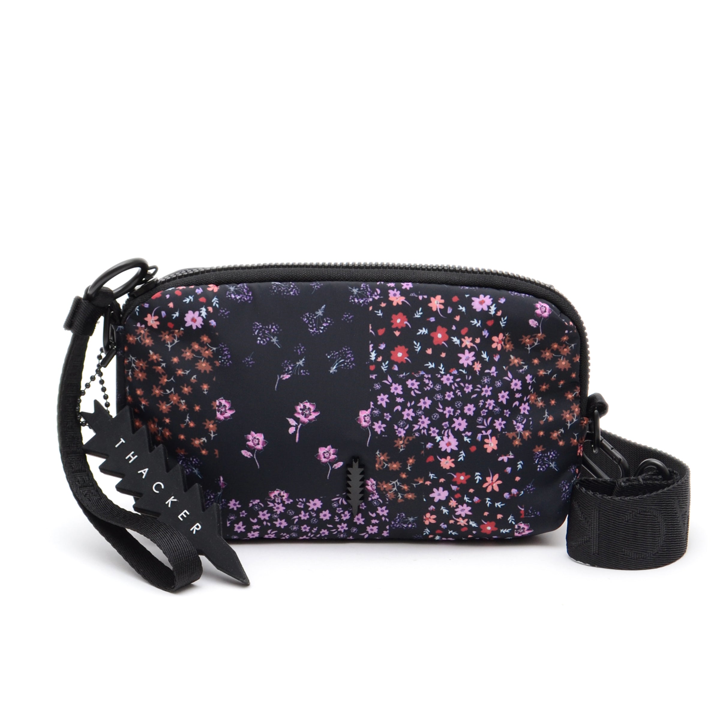 Feather 3 in 1 Belt Bag | Black Rose Nylon