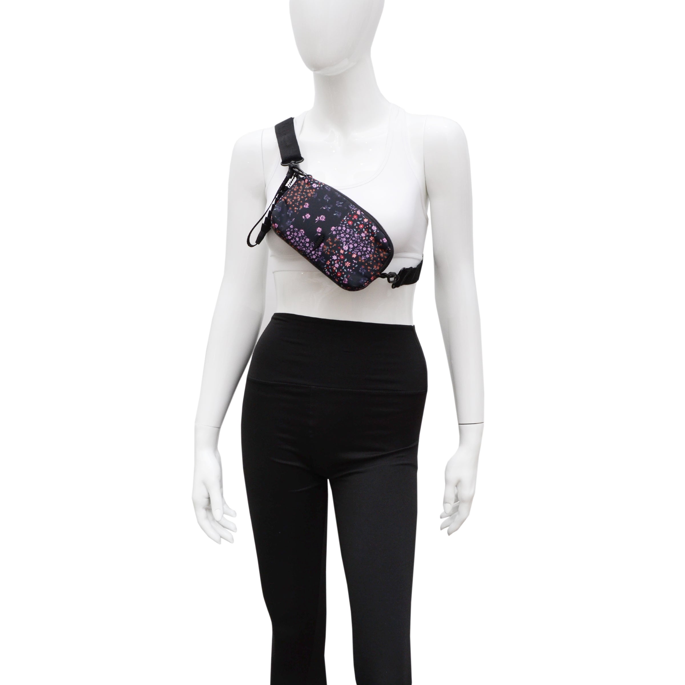 Feather 3 in 1 Belt Bag | Black Rose Nylon