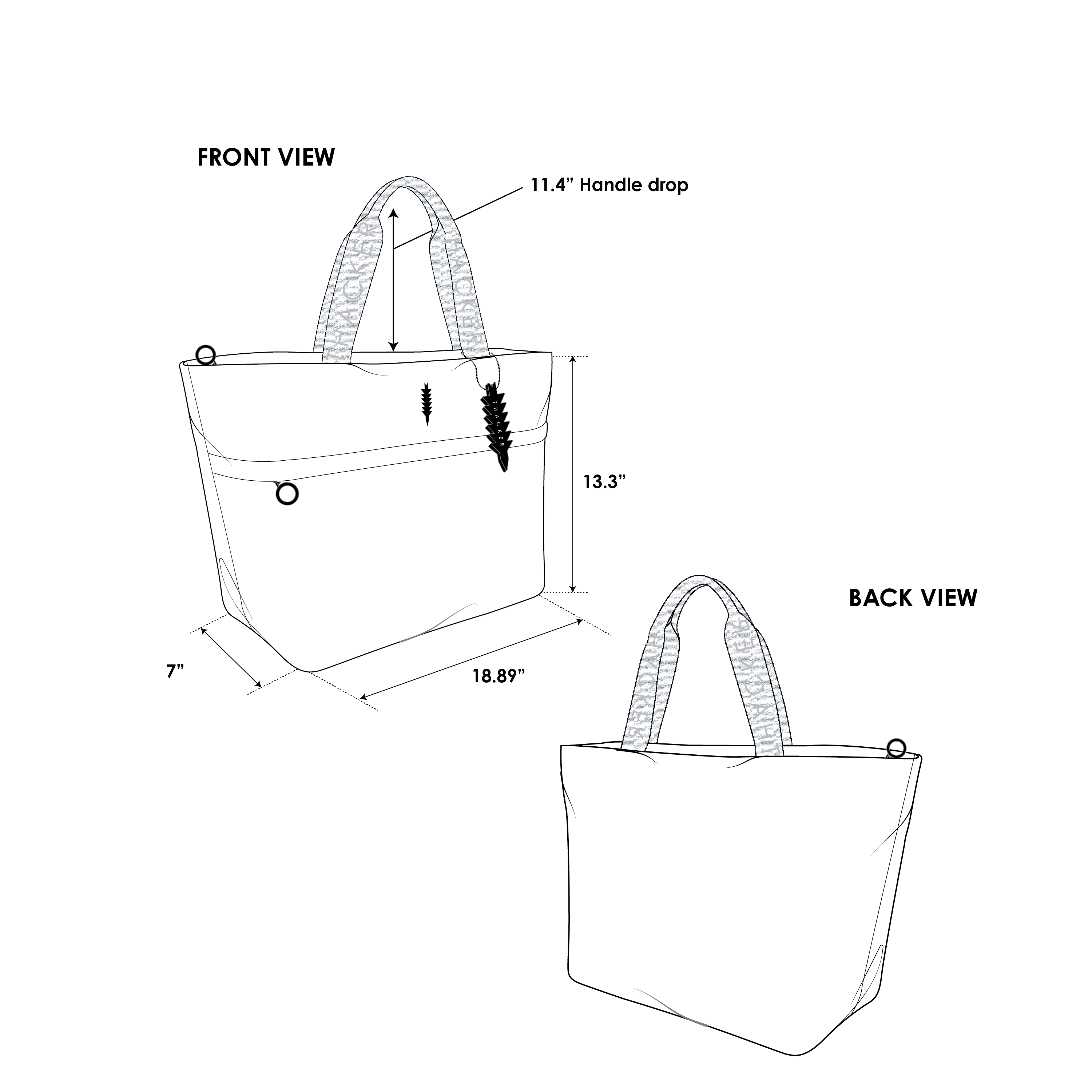 Feather Large Carryall | Black Rose Nylon