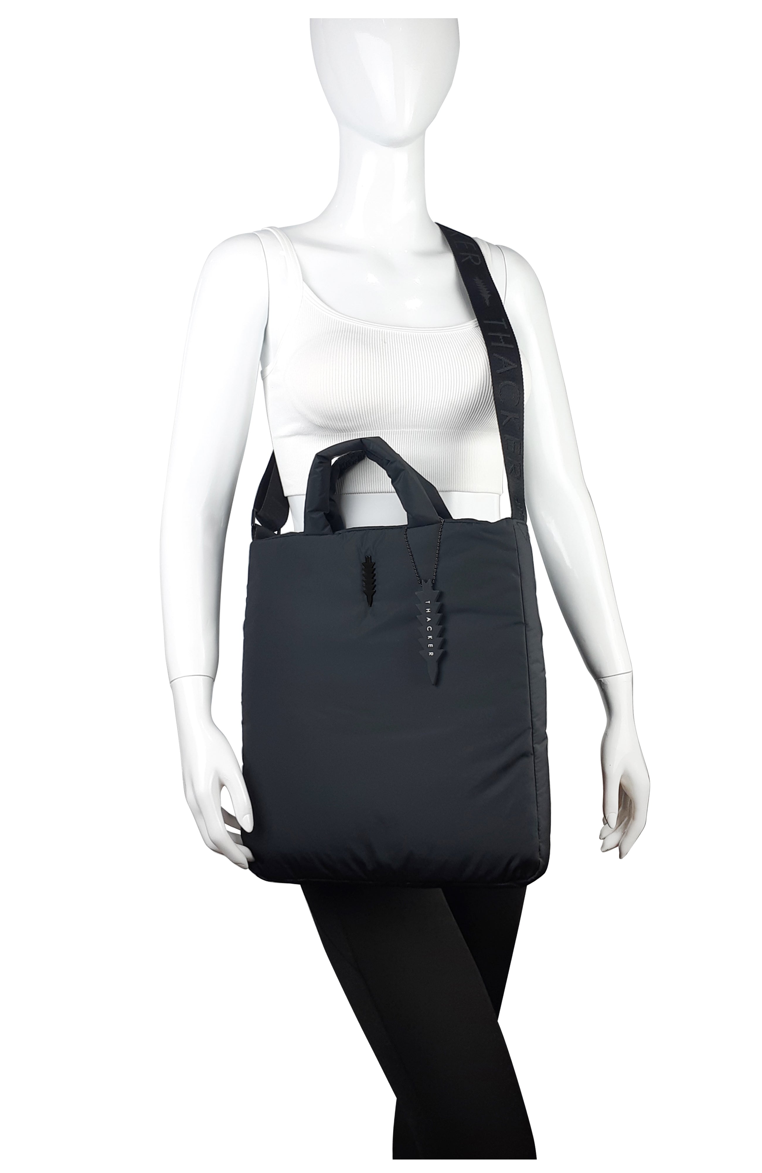 Feather Laptop Tote | Black Nylon