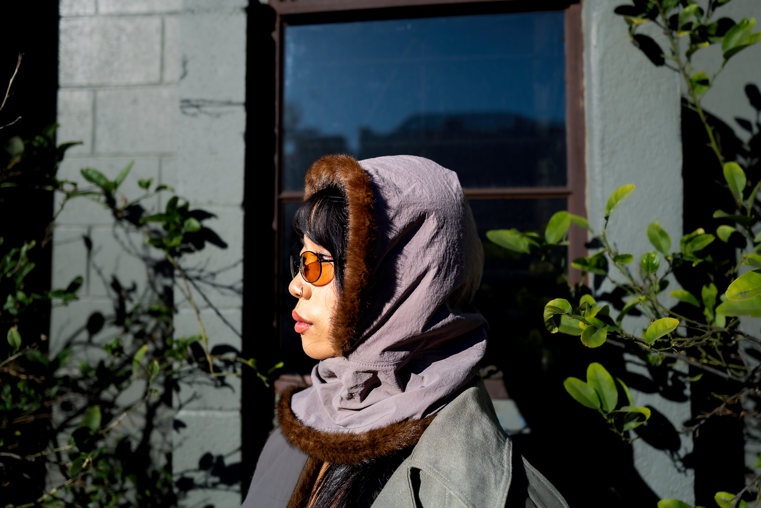 Strata Hooded Scarf | Carbon
