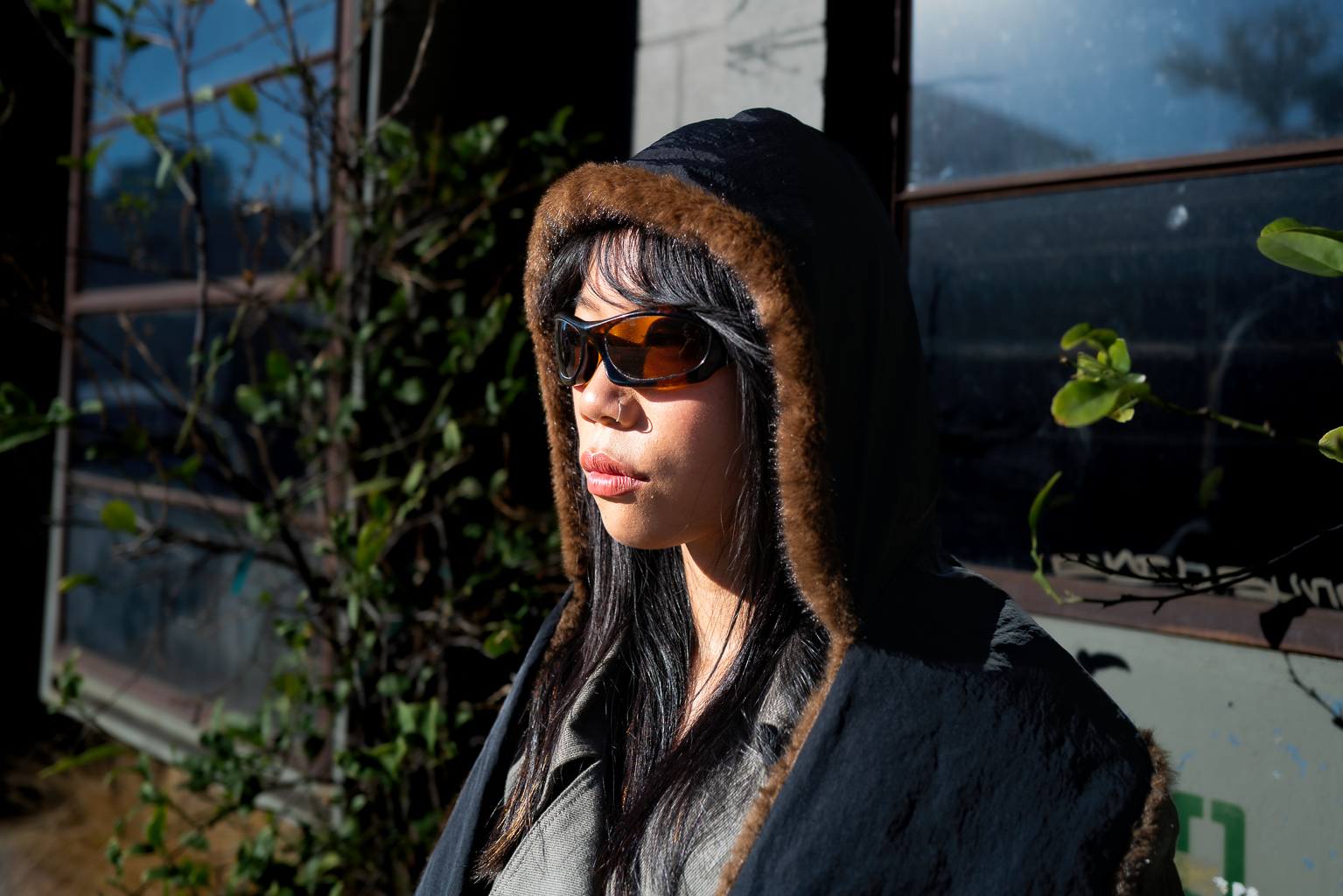 Strata Hooded Scarf | Black