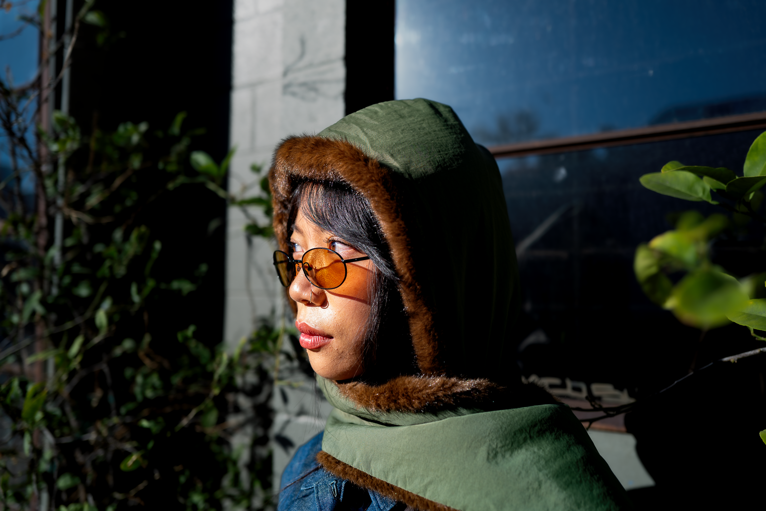 Strata Hooded Scarf | Forest