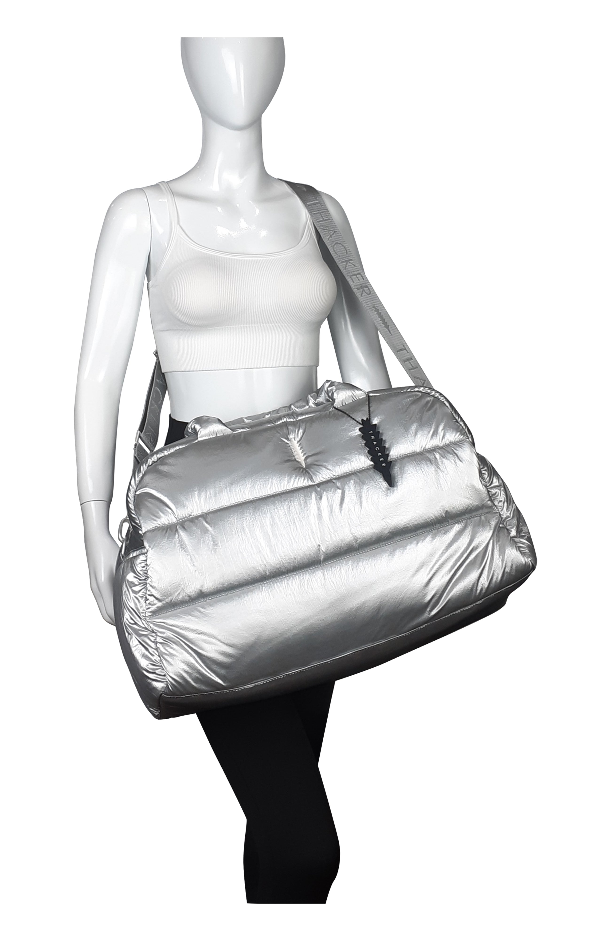 Feather Escape Duffle | Matte Silver Nylon